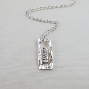 Arbutus x Douglas Fir bark imprinted long necklace - Swallow Jewellery