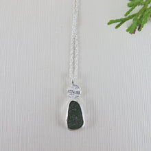 Load image into Gallery viewer, Coastal Redwood bark imprinted necklace with sea glass from Victoria, BC - Swallow Jewellery