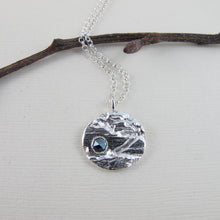 Load image into Gallery viewer, Cedar bark imprinted necklace with stone from Malcom Island, BC - Swallow Jewellery