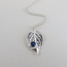 Load image into Gallery viewer, Hydrangea leaf and opal long necklace - Swallow Jewellery