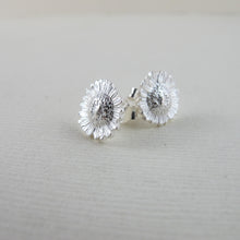Load image into Gallery viewer, Mini daisy flower imprinted earring studs from Victoria, BC - Swallow Jewellery