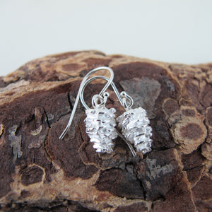 Pine cone imprinted earrings from Victoria, BC