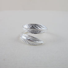 Load image into Gallery viewer, Osoberry leaf imprinted ring from Burgoyne Bay, Saltspring Island - Swallow Jewellery