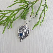 Load image into Gallery viewer, Hydrangea leaf and opal long necklace - Swallow Jewellery