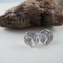 Load image into Gallery viewer, Driftwood imprinted earring studs from Mystic Beach, Vancouver Island - Swallow Jewellery