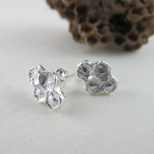 Load image into Gallery viewer, Honeycomb imprinted earring studs from Qualicum Falls, Vancouver Island - Swallow Jewellery