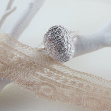 Load image into Gallery viewer, 1890&#39;s vintage French lace imprinted oval ring - Swallow Jewellery