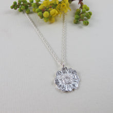 Load image into Gallery viewer, Mini daisy imprinted necklace from Victoria, BC - Swallow Jewellery