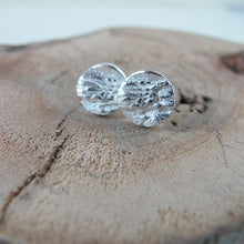 Load image into Gallery viewer, Douglas Fir tree bark imprinted earring studs from Victoria, BC - Swallow Jewellery