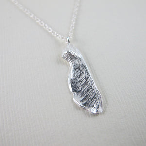 Small maple seed pod imprinted necklace from Victoria, BC - Swallow Jewellery
