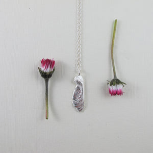 Small maple seed pod imprinted necklace from Victoria, BC - Swallow Jewellery