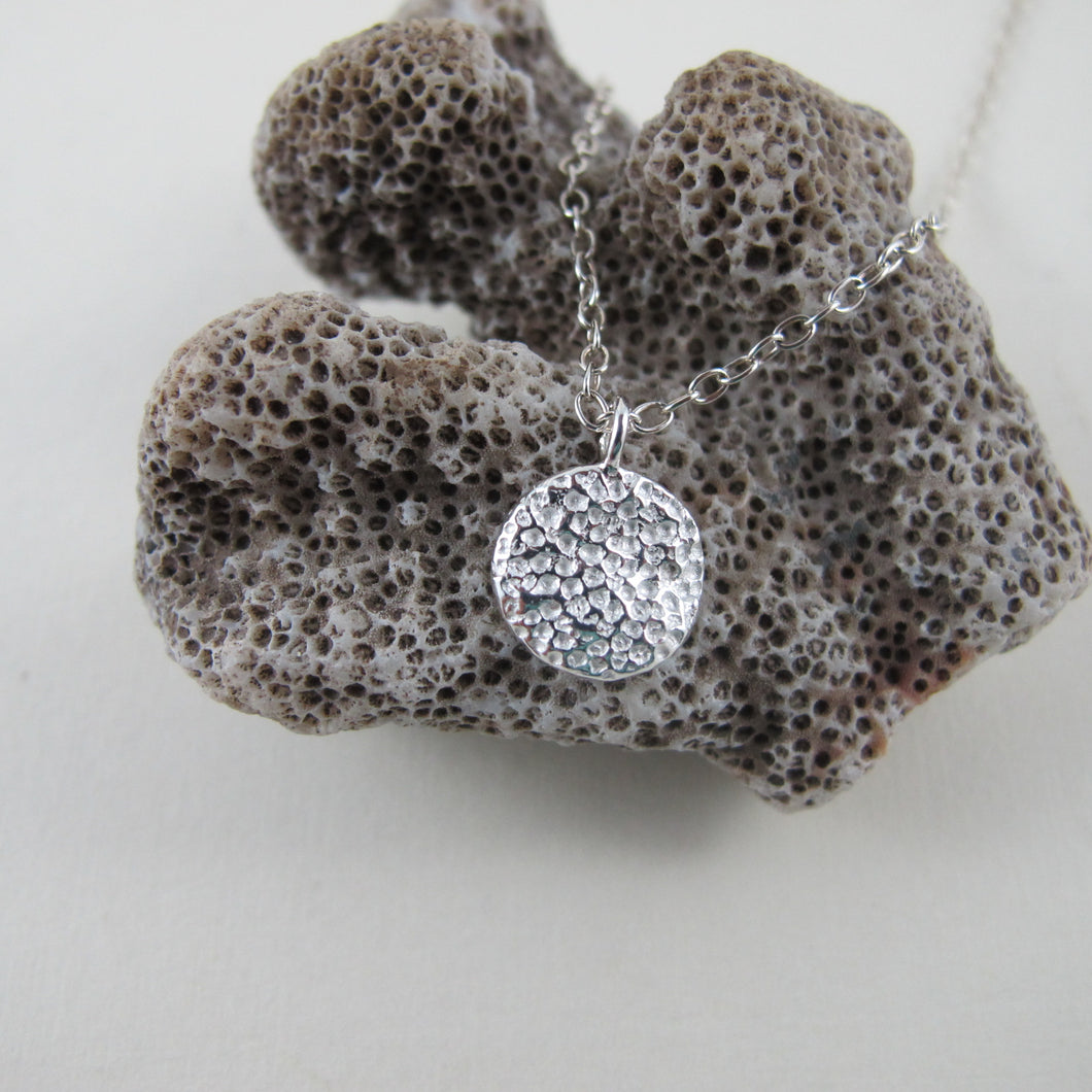 Coral imprinted short necklace from Tofino, Vancouver Island - Swallow Jewellery