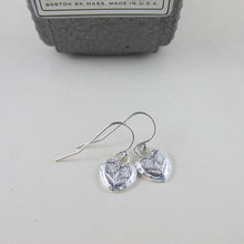 Load image into Gallery viewer, Vintage heart button imprinted earrings - Swallow Jewellery