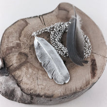 Load image into Gallery viewer, Mourning Dove feather imprinted necklace from Victoria, BC - Swallow Jewellery