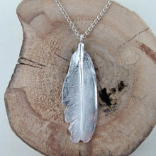 Load image into Gallery viewer, Mourning Dove feather imprinted necklace from Victoria, BC - Swallow Jewellery