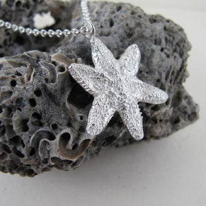 Starfish imprinted necklace from Parksville, Vancouver Island - Swallow Jewellery