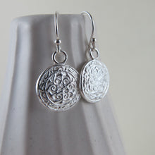 Load image into Gallery viewer, Uniform button imprinted dangle earrings - Swallow Jewellery