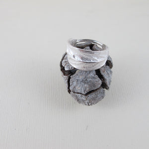 Willow leaf imprinted ring from Galiano Island, BC - Swallow Jewellery