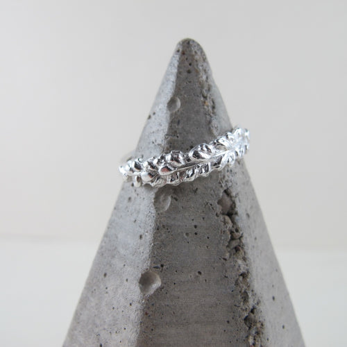 Salt Cedar flower imprinted ring from Victoria, BC - Swallow Jewellery