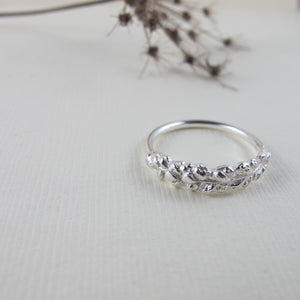 Salt Cedar flower imprinted ring from Victoria, BC - Swallow Jewellery
