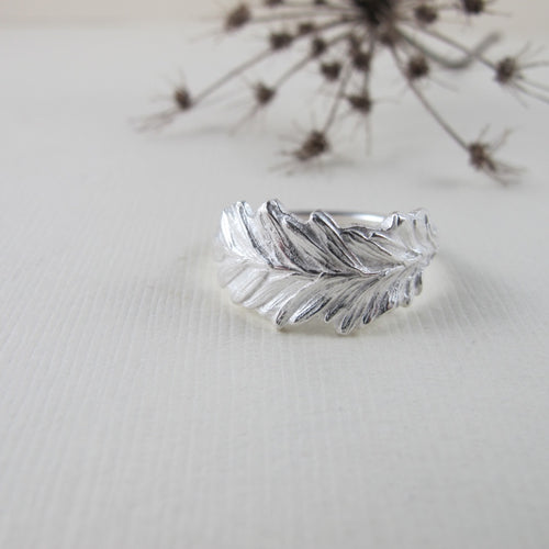 Coastal Red Cedar needle ring from Victoria, BC - Swallow Jewellery