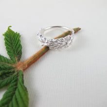 Load image into Gallery viewer, Princess Feather flower imprinted ring from Victoria, BC - Swallow Jewellery
