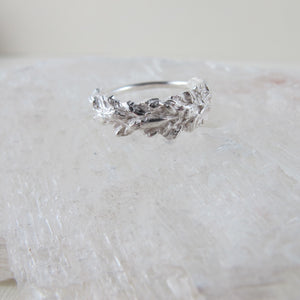 Princess Feather flower imprinted ring from Victoria, BC - Swallow Jewellery