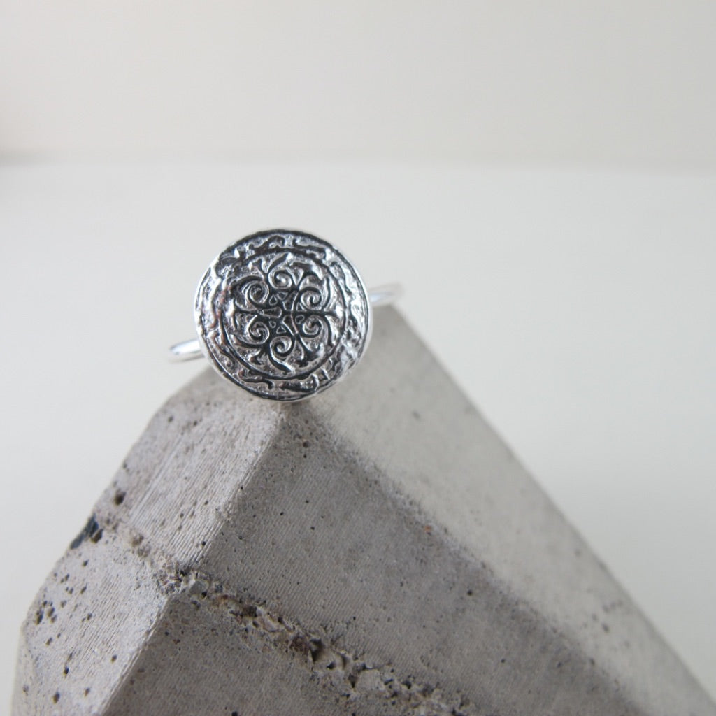 Uniform button imprinted ring - Swallow Jewellery