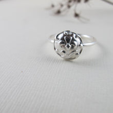 Load image into Gallery viewer, Vintage iris button imprinted ring - Swallow Jewellery
