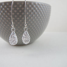 Load image into Gallery viewer, Whale bone imprinted dangle earrings from Victoria, BC - Swallow Jewellery