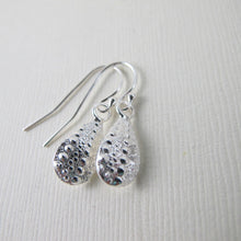 Load image into Gallery viewer, Sea urchin imprinted dangle earrings from Middle Beach, Tofino - Swallow Jewellery