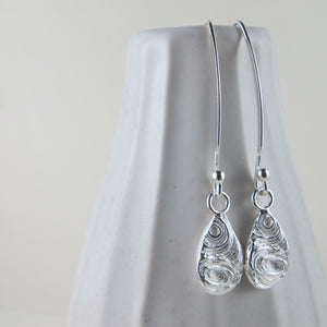 Driftwood dangle earrings from Mystic Beach, Vancouver Island - Swallow Jewellery