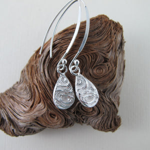 Driftwood dangle earrings from Mystic Beach, Vancouver Island - Swallow Jewellery