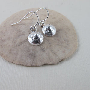 Moon snail shell imprinted dangle earrings - Swallow Jewellery