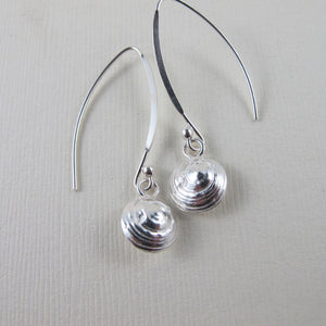 Moon snail shell imprinted dangle earrings - Swallow Jewellery