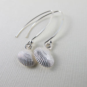 Mini seashell imprinted dangle earrings - Swallow Jewellery