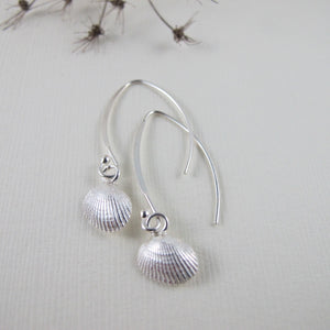 Mini seashell imprinted dangle earrings - Swallow Jewellery