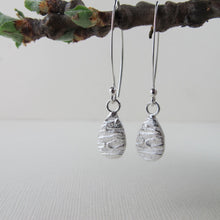 Load image into Gallery viewer, Arbutus bark imprinted dangle earrings from Galiano Island, BC - Swallow Jewellery