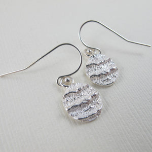 Port Renfrew coral imprinted dangle earrings from Vancouver Island - Swallow Jewellery