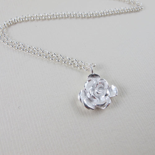 Succulent imprinted long necklace from Victoria, BC - Swallow Jewellery