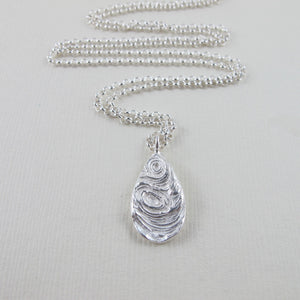 Driftwood imprinted long necklace from Mystic Beach, Vancouver Island - Swallow Jewellery