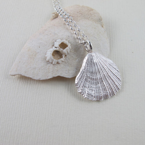 Scallop shell imprinted necklace from Tofino, Vancouver Island - Swallow Jewellery