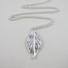Load image into Gallery viewer, Hydrangea leaf imprinted long necklace from Victoria, BC - Swallow Jewellery