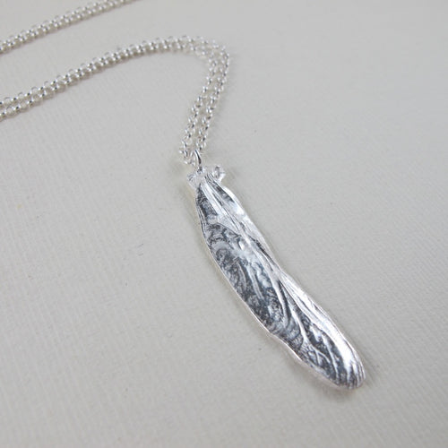 Dragonfly wing imprinted necklace from Sidney Spit, BC - Swallow Jewellery