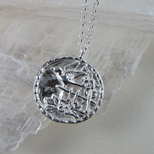 Load image into Gallery viewer, Sparrow bird vintage button imprinted long necklace - Swallow Jewellery