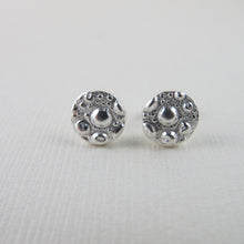 Load image into Gallery viewer, Sea urchin imprinted earring studs from McKenzie Beach, Tofino - Swallow Jewellery