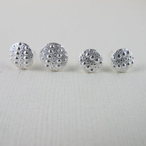 Sea urchin imprinted earring studs from Middle Beach, Tofino - Swallow Jewellery