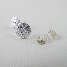 Load image into Gallery viewer, Sea urchin imprinted earring studs from Middle Beach, Tofino - Swallow Jewellery