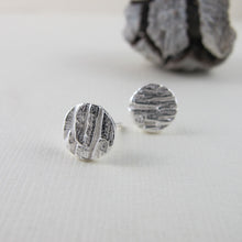 Load image into Gallery viewer, Arbutus bark imprinted earring studs from Galiano Island, BC - Swallow Jewellery