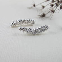 Load image into Gallery viewer, Salt Cedar flower imprinted ear climbers from Victoria, BC - Swallow Jewellery